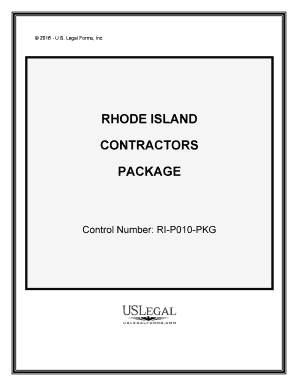 Rhode Island Contractors Forms Package