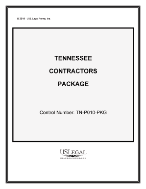 Tennessee Contractors Forms Package