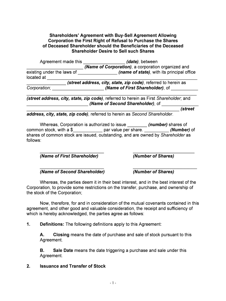 Shareholders  Form