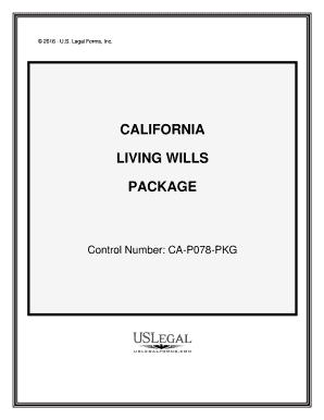 California Living Wills and Health Care Package  Form