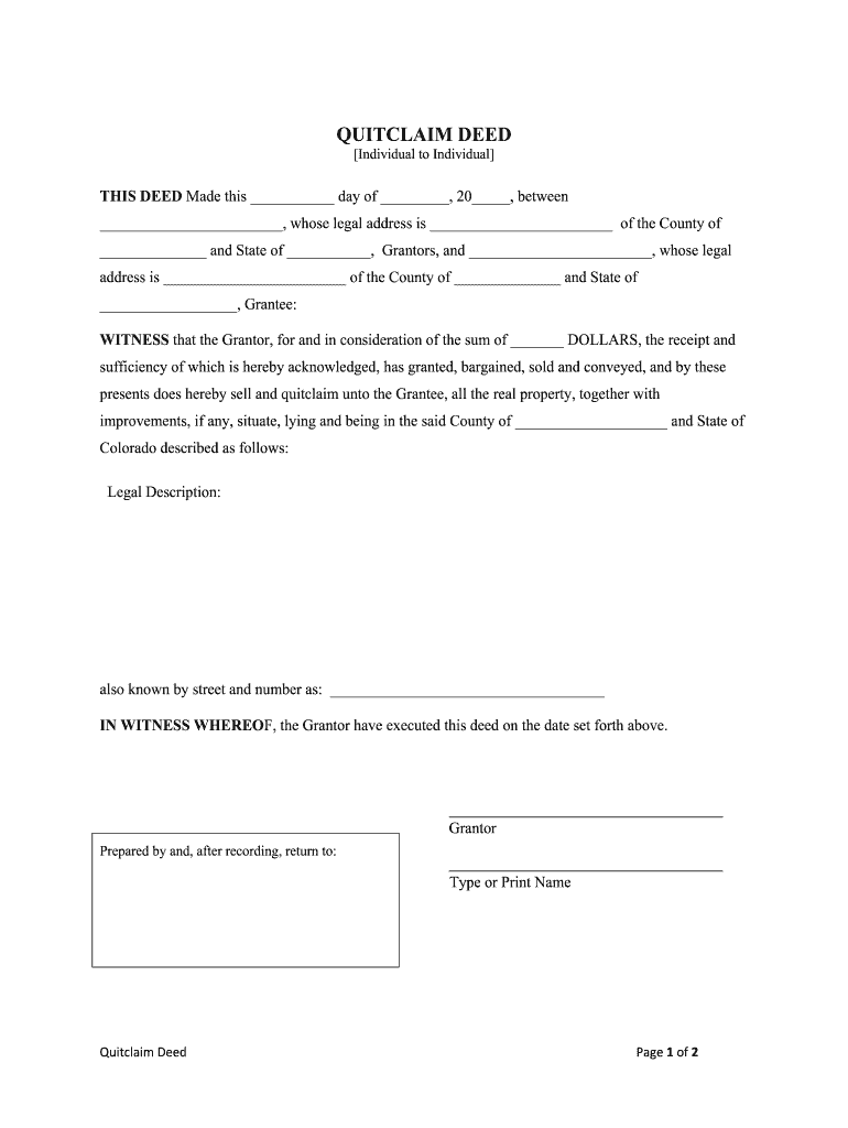 Colorado Individual Form