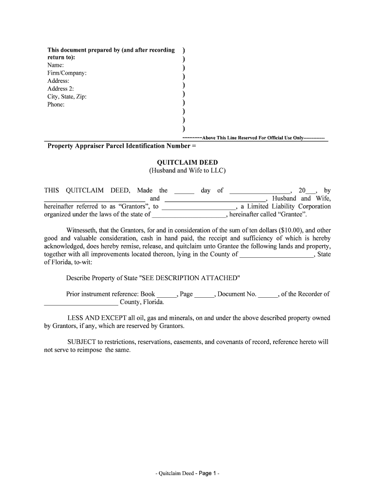 Quitclaim Deed Form