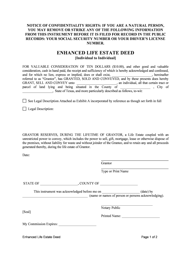 Lady Bird Deed  Form