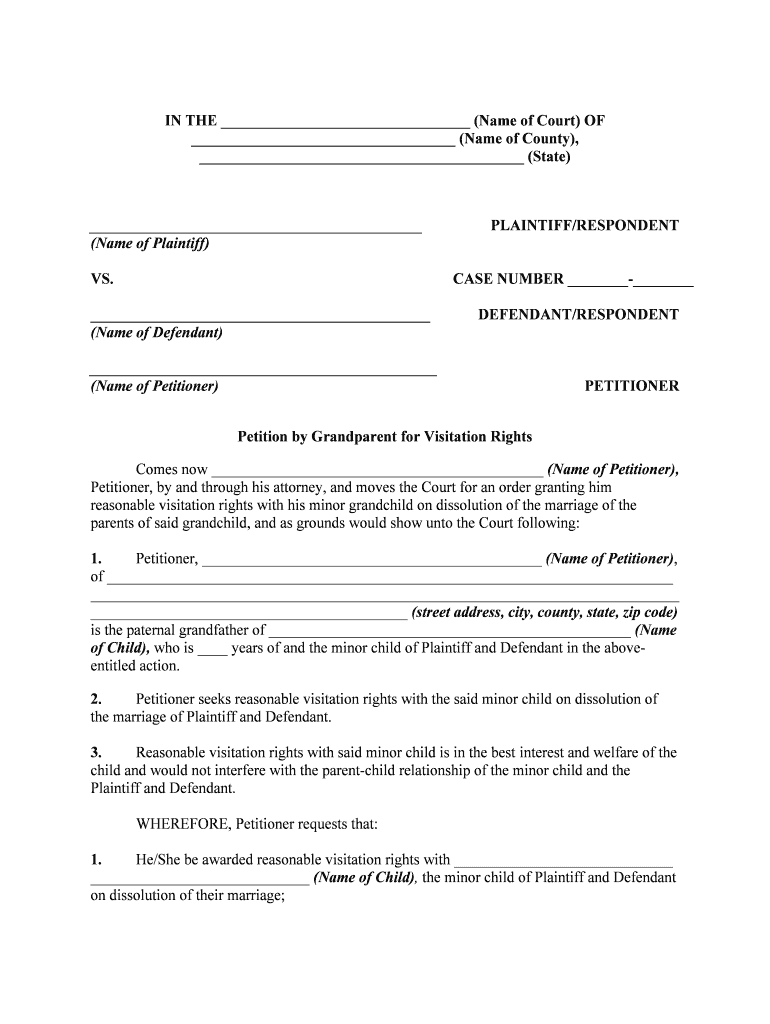 Grandparent Rights  Form