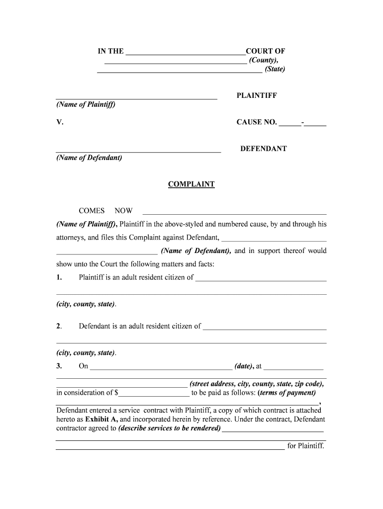 Breach Contract  Form