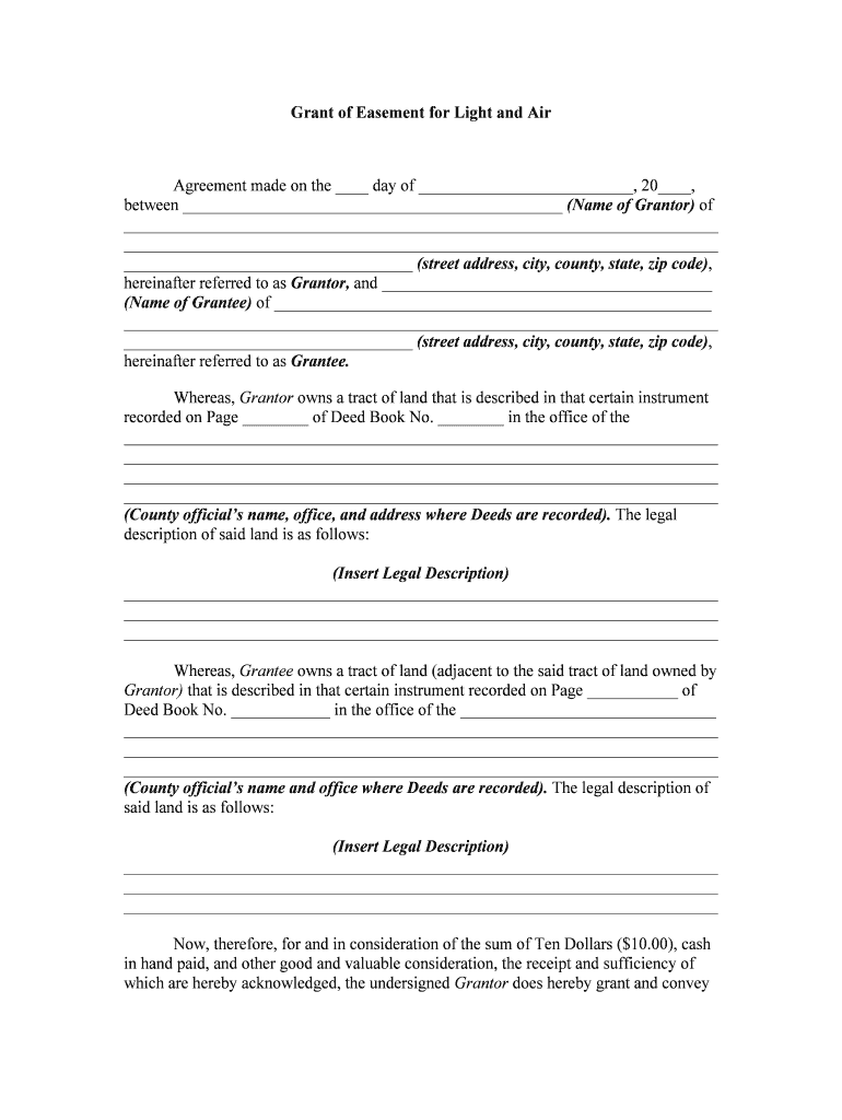 assignment of easement form