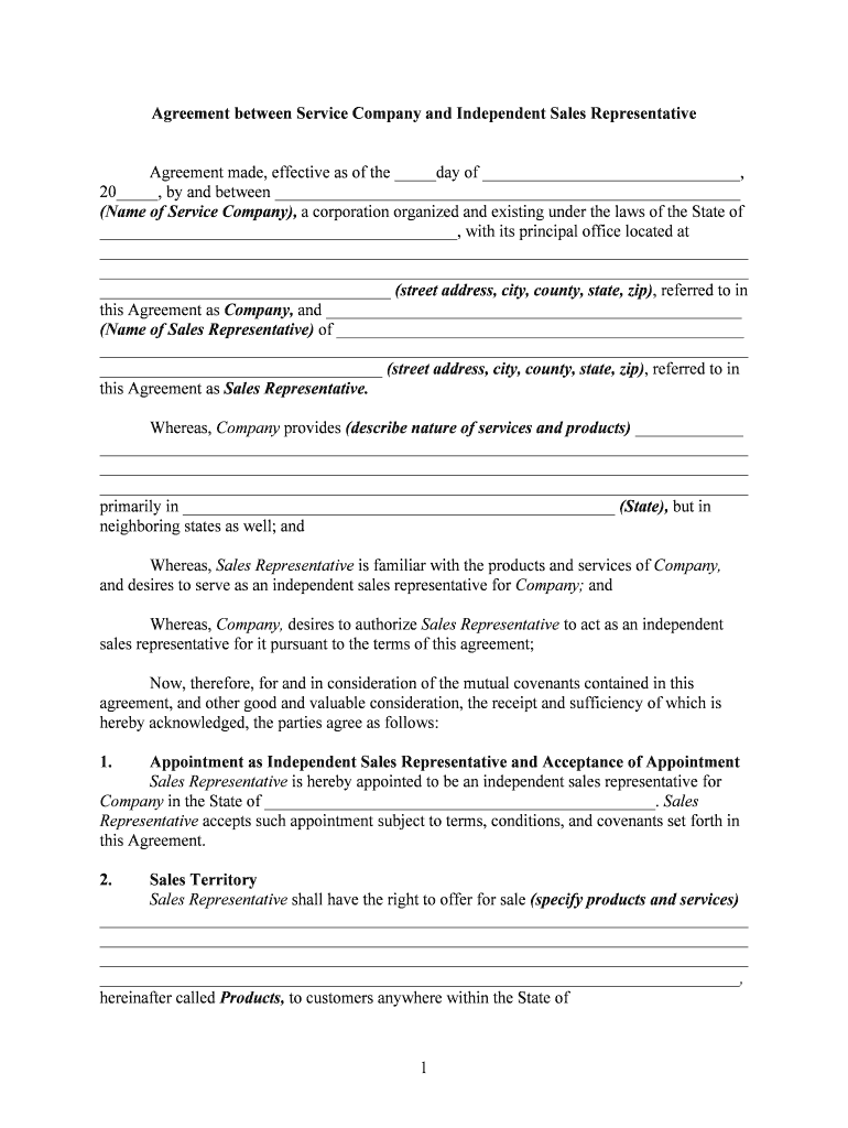 Agreement Sales Form