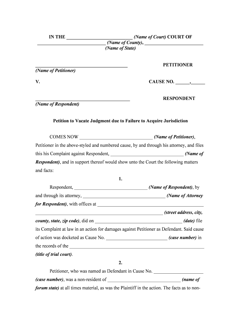 Vacate Defendant  Form