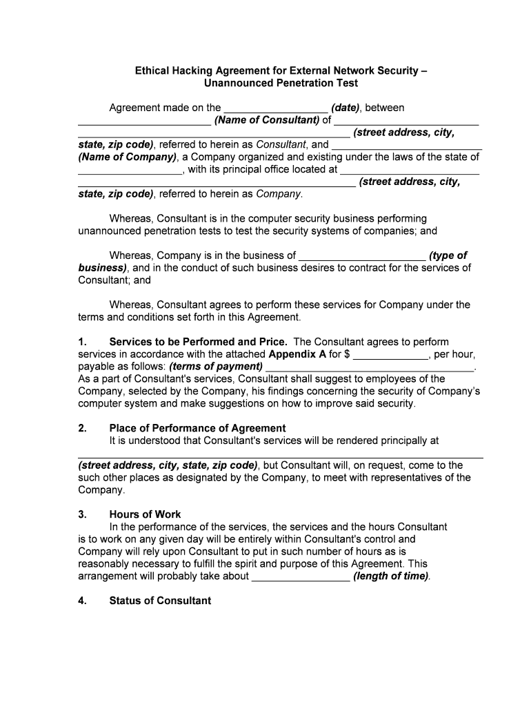 Agreement Security  Form