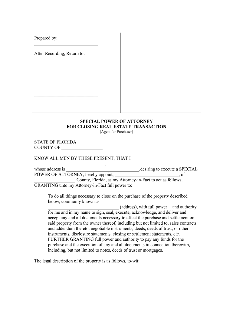 Closing Real Estate  Form