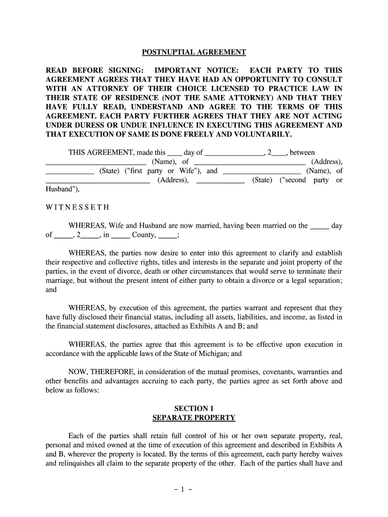 Michigan Property  Form