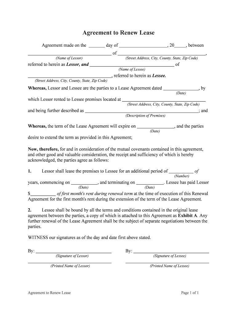 Agreement Lease Form