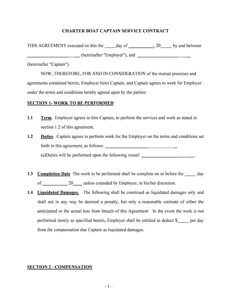 Boat Charter Agreement  Form
