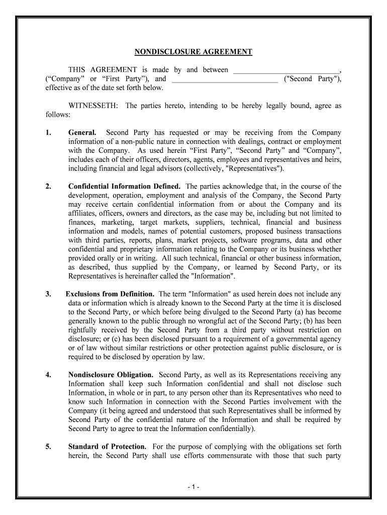 Nondisclosure Plan Application  Form