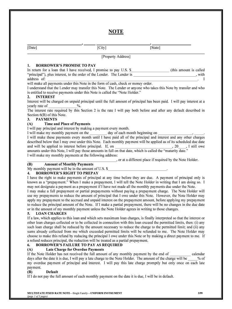 Promissory Note Secured  Form