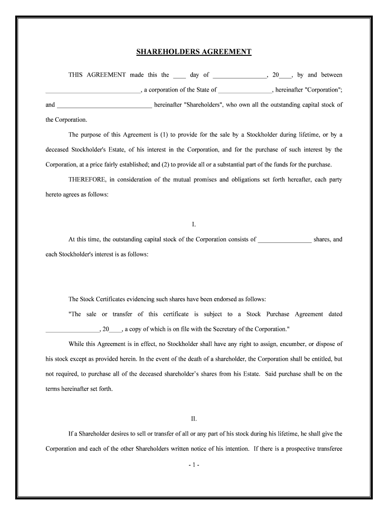 Shareholders  Form