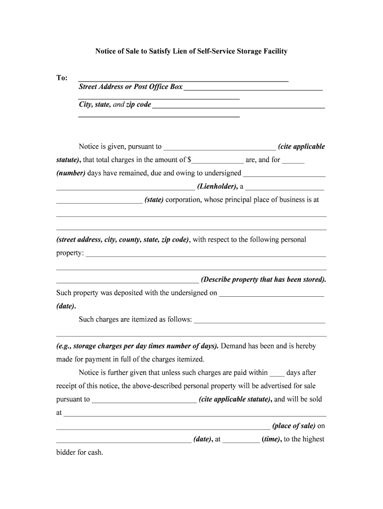 Florida Statutes Notice of Sale Form