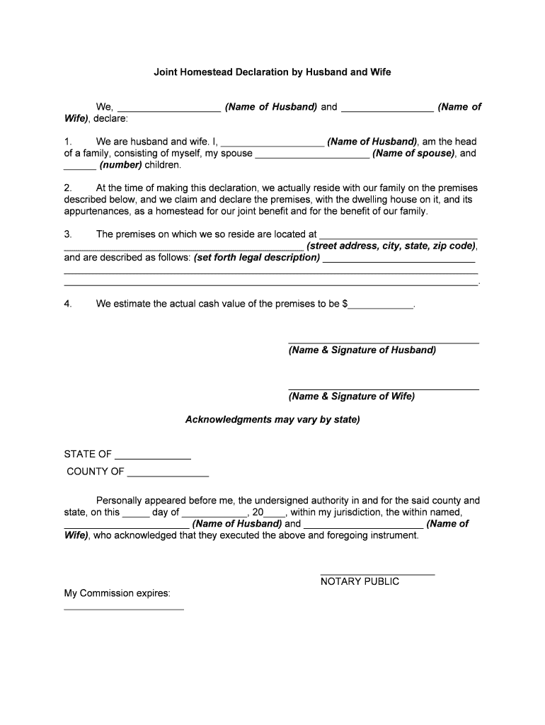 Homestead Form