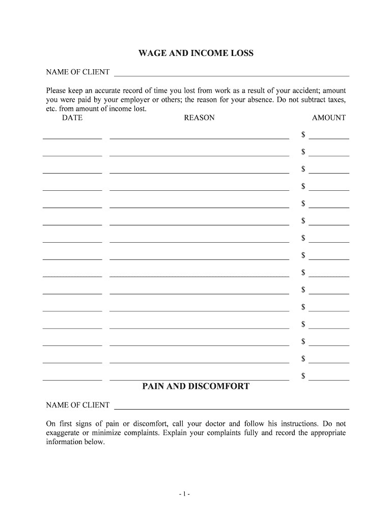 Wage Loss  Form