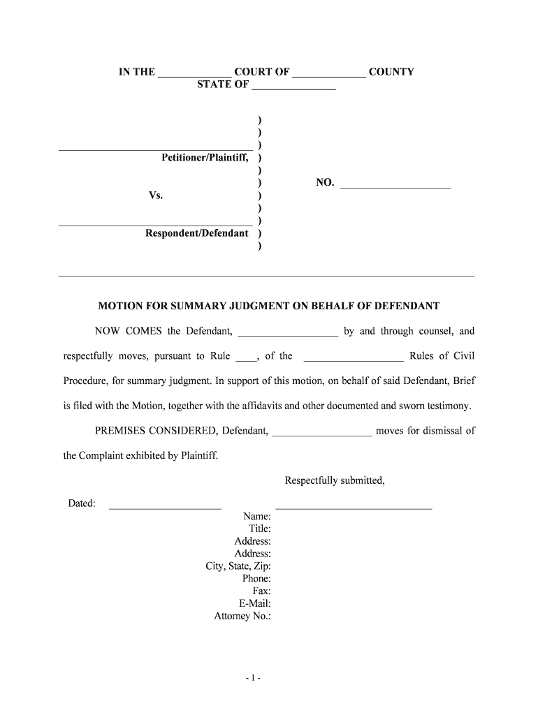 Summary Defendant  Form