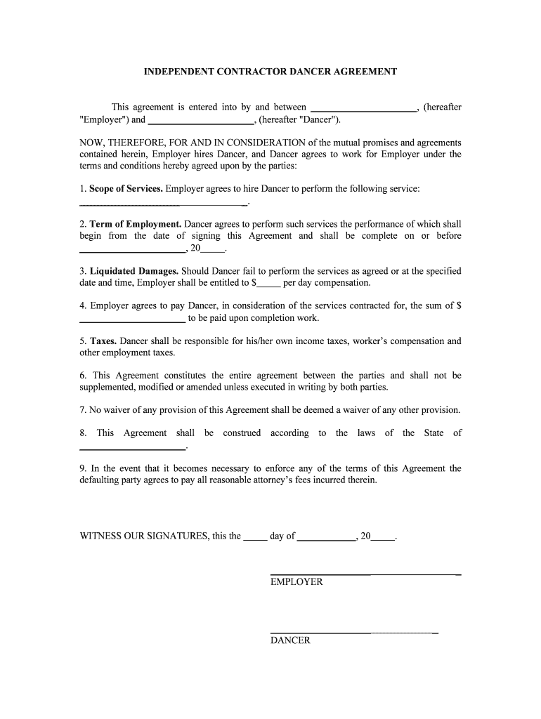 Independent Contractor Form PDF
