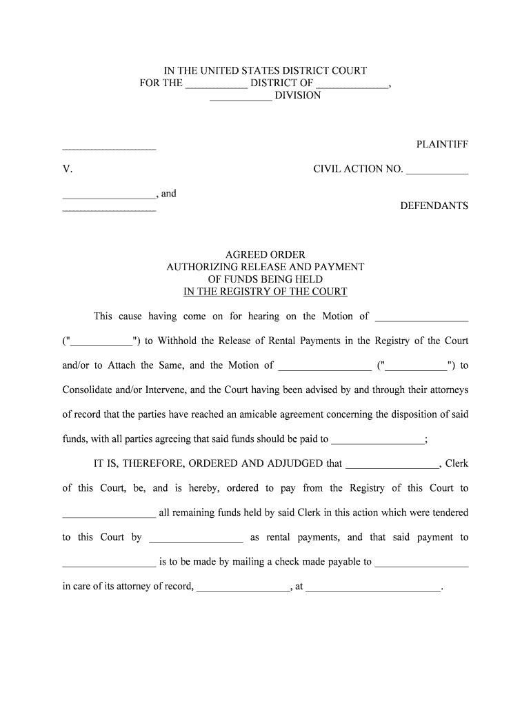 Court Registry Form