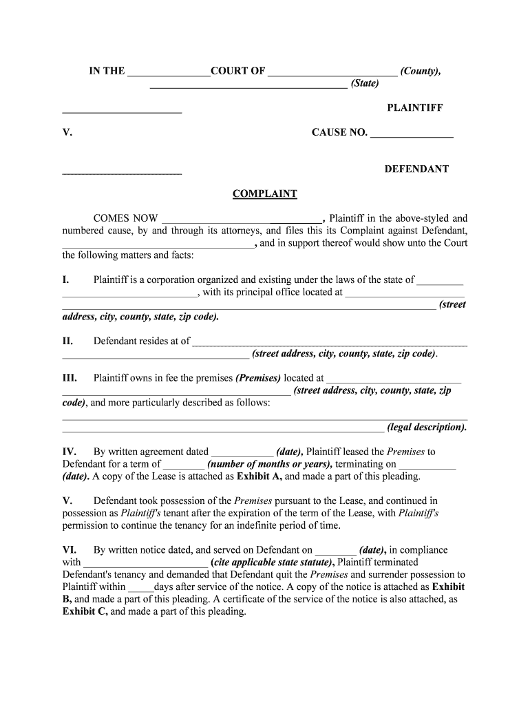 Petition Tenant  Form