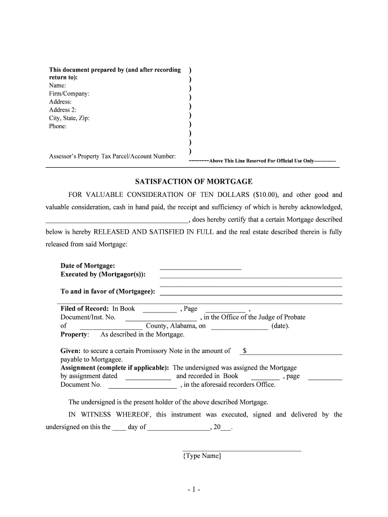 Alabama Mortgage Form