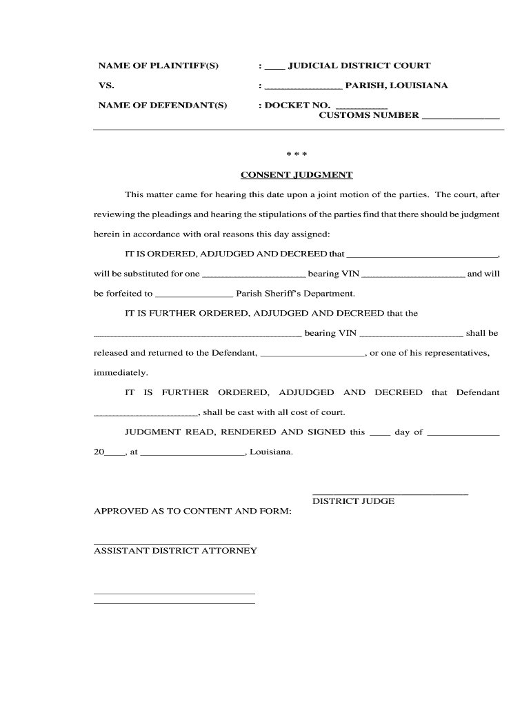 JUDICIAL DISTRICT COURT  Form