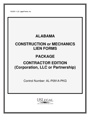 Alabama Mechanics Lien Form