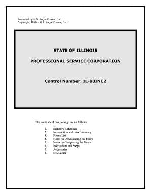 Fill and Sign the Illinois Professional Corporation Package for Illinois Form