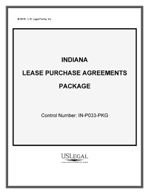 Indiana Lease Purchase Agreements Package  Form