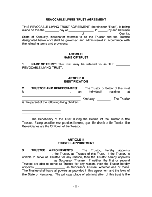 State of Kentucky, Hereinafter Referred to as the Trustor and the Trustee  Form