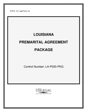 Louisiana Premarital Agreements Package  Form