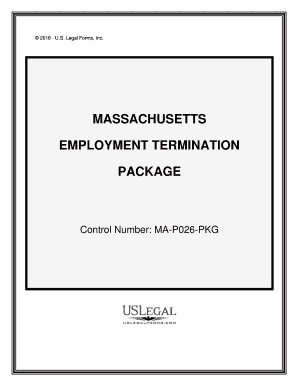 Massachusetts Employment or Job Termination Package  Form