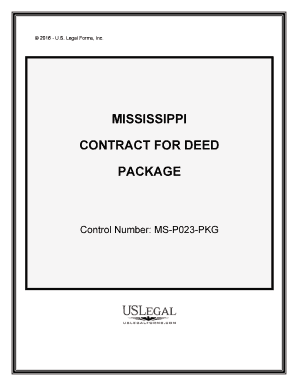 Mississippi Contract for Deed Package  Form