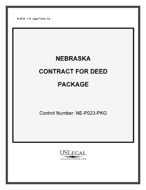 Nebraska Contract for Deed Package  Form
