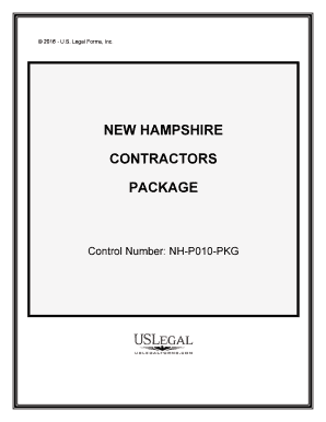 New Hampshire Contractors Forms Package