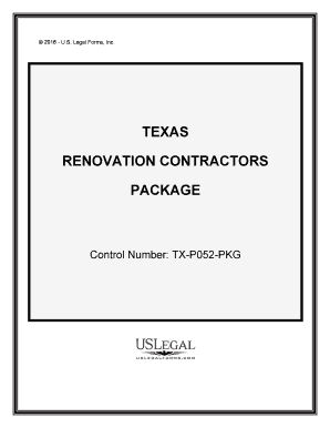 Texas Contractor  Form