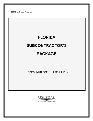 Florida Subcontractors Package  Form