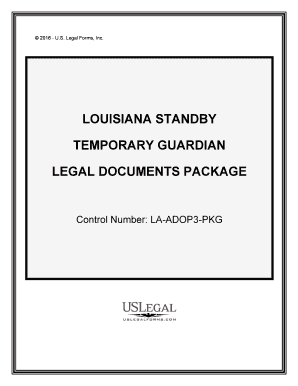 Louisiana Louisiana Standby Temporary Guardian Legal Documents Package  Form