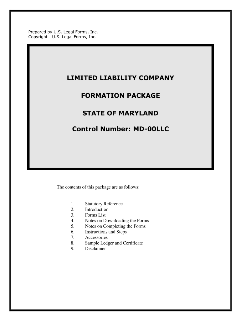 Fill and Sign the Control Number Md 00llc Form