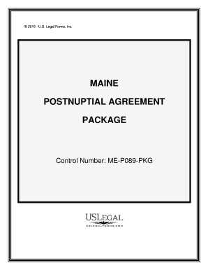 Postnuptial Agreement Maine  Form