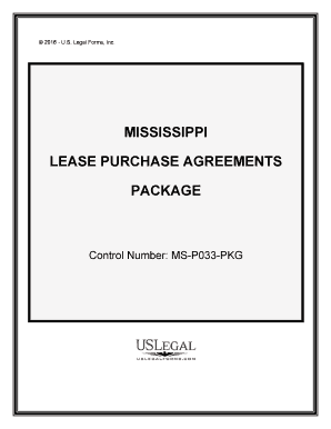 Mississippi Lease Purchase Agreements Package  Form