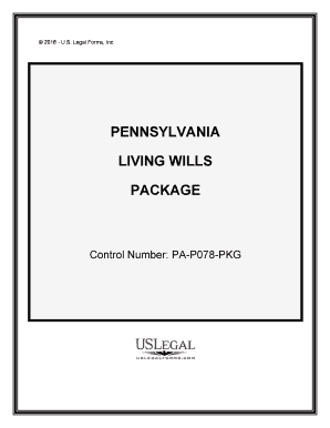 Pennsylvania Living Wills and Health Care Package  Form