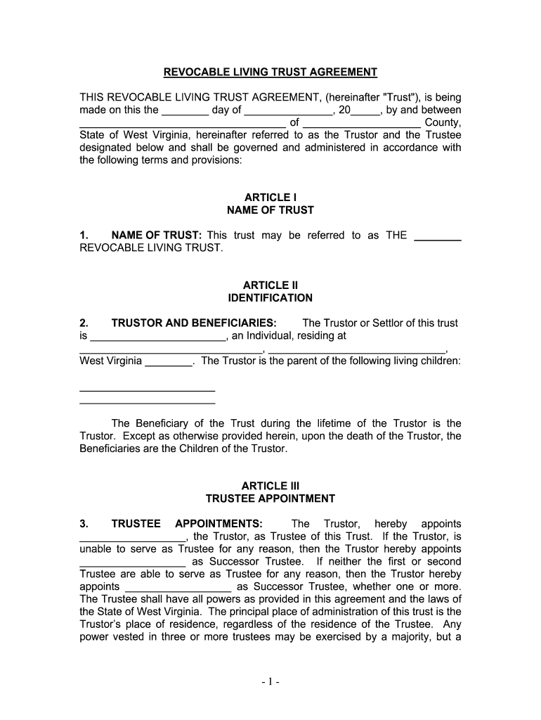 Fill and Sign the State of West Virginia Hereinafter Referred to as the Trustor and the Trustee Form