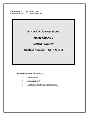 Connecticut Connecticut Name Change Instructions and Forms Package for a Minor