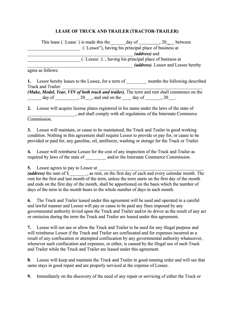 Truck Lease Agreement Pre built Template AirSlate SignNow Truck Lease Agreement Pre built Template AirSlate SignNow