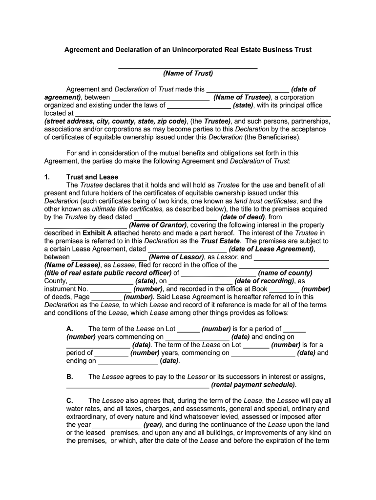 Trust Agreement or Declaration of Trust  What Are They?  Form