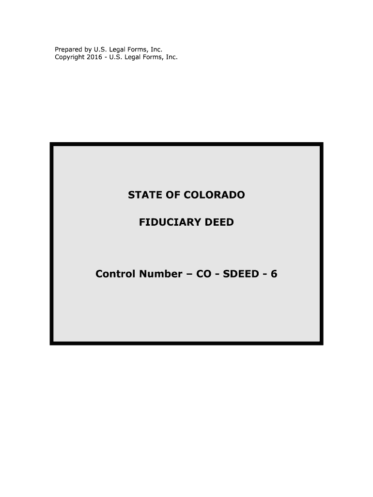 Fill and Sign the Control Number Co Sdeed 6 Form